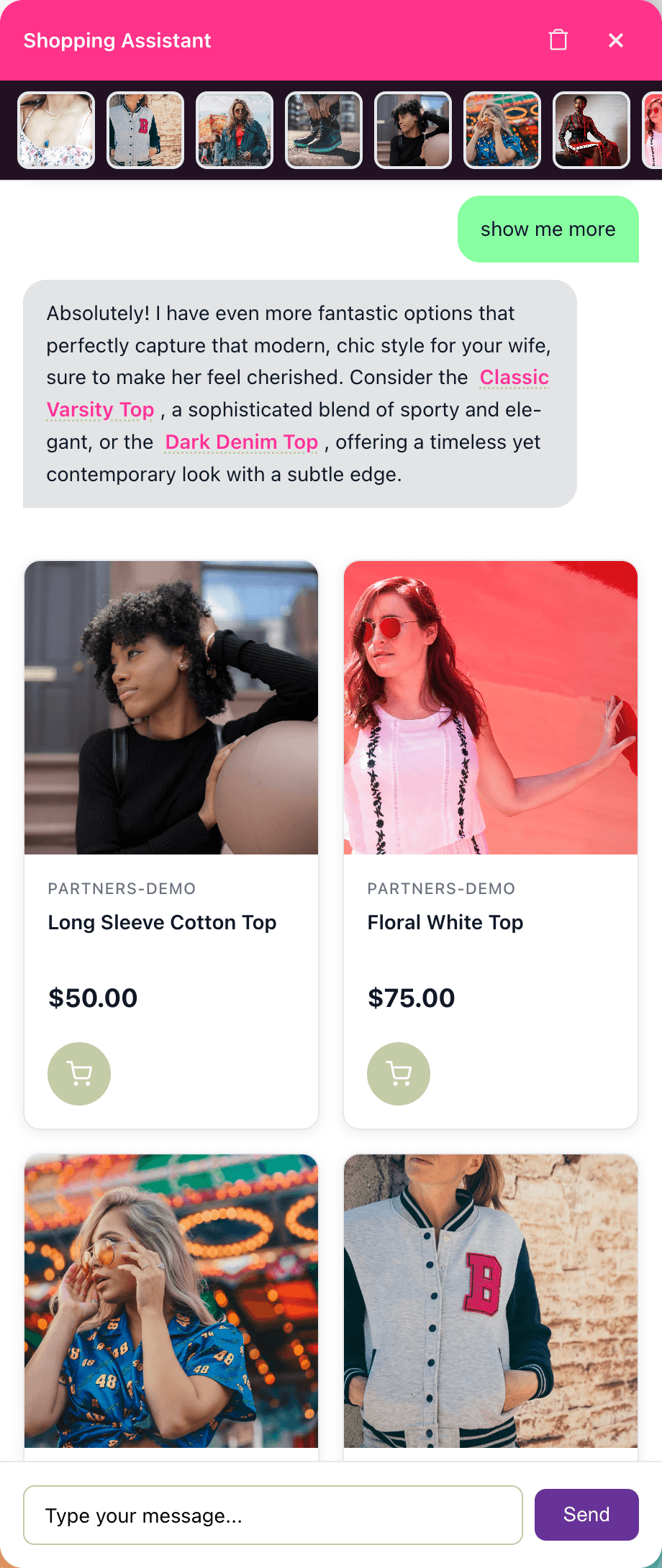 AI chat trial analytics example with additional recommendations